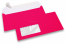 Neonowe koperty - różowy, bez okienkiem 45 x 90 mm, położenie okienka 20 mm z lewo i 15 mm od dołu | Krainakopert.pl