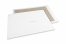 Koperty wzmocnione kartonem - 450 x 600 mm, awers biały kraft 120 gr, tył 700 gr szary dupleks, bez kleju / bez paska | Krainakopert.pl