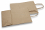 Papierowe torby ze skręcanym uchwytem - brązowe paski, 220 x 100 x 310 mm, 90 g | Krainakopert.pl