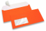 Neonowe koperty - pomarańczowy, z okienkiem 45 x 90 mm, położenie okienka 20 mm z lewo i 15 mm od dołu | Krainakopert.pl