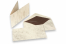 Marmurkowe koperty (96 x 181 mm) i kartek (90 x 173 mm) - brązowy marmur, wyściółką wewnętrzną brązowy | Krainakopert.pl