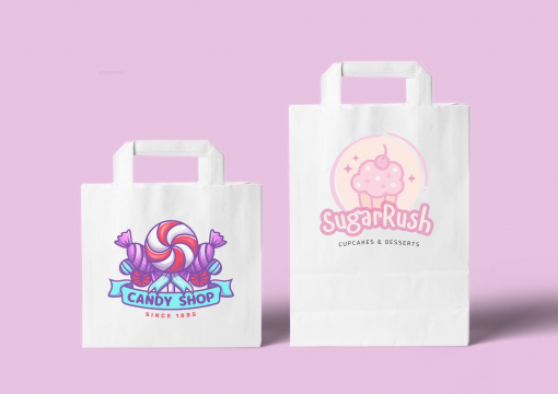 Papierowe torby z płaskim uchwytem | Krainakopert.pl