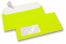 Neonowe koperty - żółty, z okienkiem 45 x 90 mm, położenie okienka 20 mm z lewo i 15 mm od dołu | Krainakopert.pl