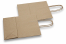 Papierowe torby ze skręcanym uchwytem - brązowe paski, 180 x 80 x 220 mm, 90 g | Krainakopert.pl