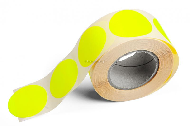 Kolorowe etykiety okrągłe - żółte