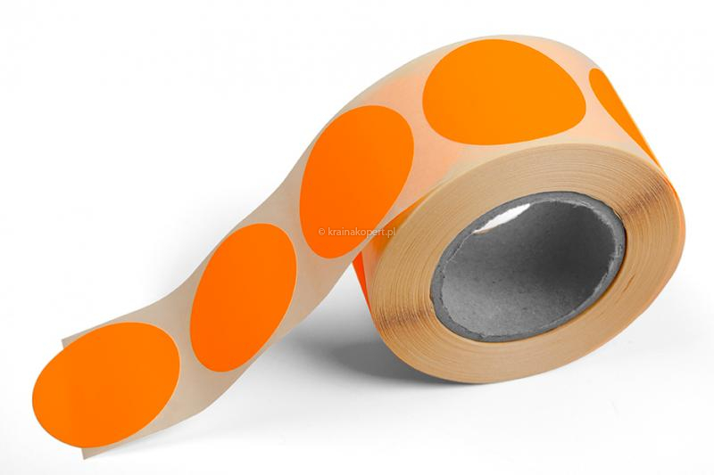 Kolorowe etykiety okrągłe - pomarańczowe