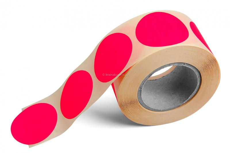 Kolorowe etykiety okrągłe - różowe