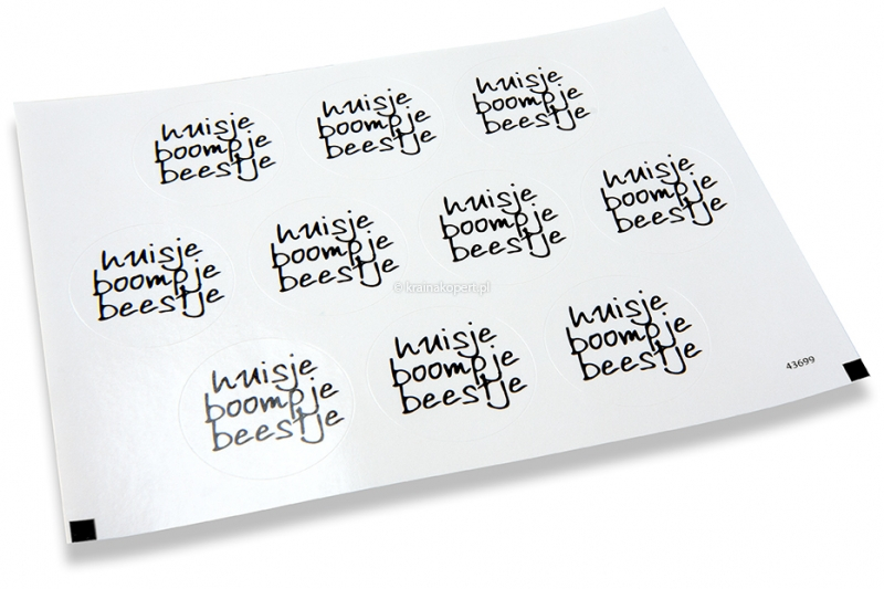 Naklejki na koperty na zaproszenia na imprezę - huisje boompje beestje