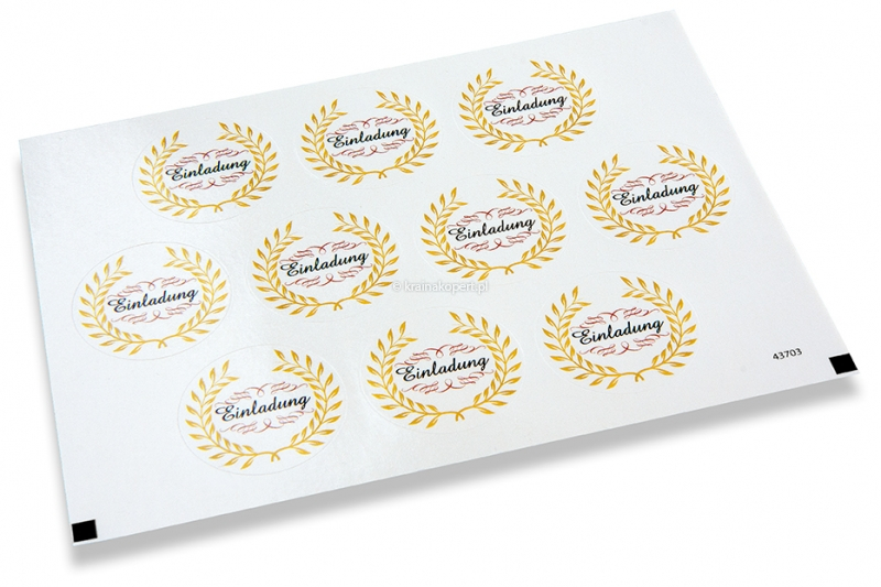 Naklejki na koperty na zaproszenia na imprezę - einladung