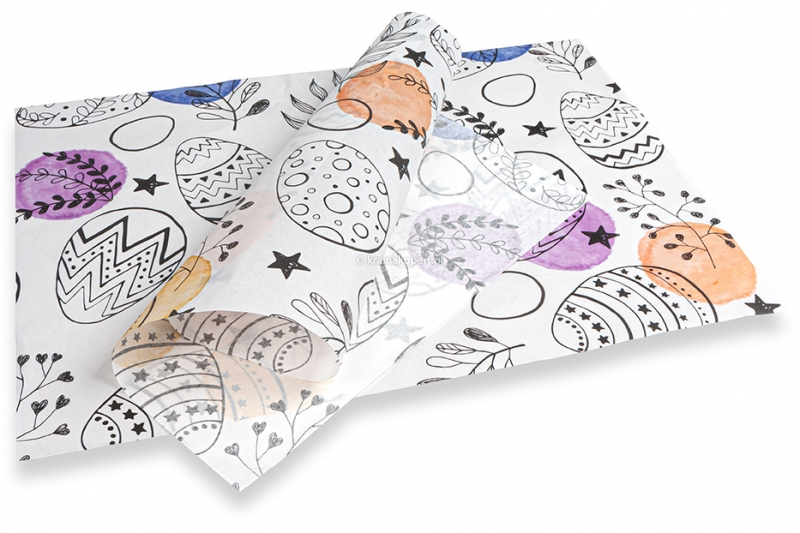 Wielkanocny papier prezentowy - czarny z kolorami