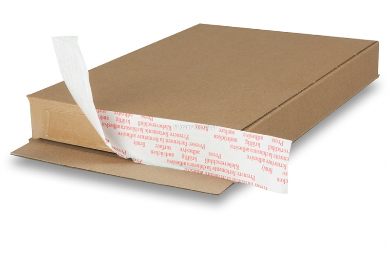 Kartony pocztowe samoklejące z paskiem - brązowy