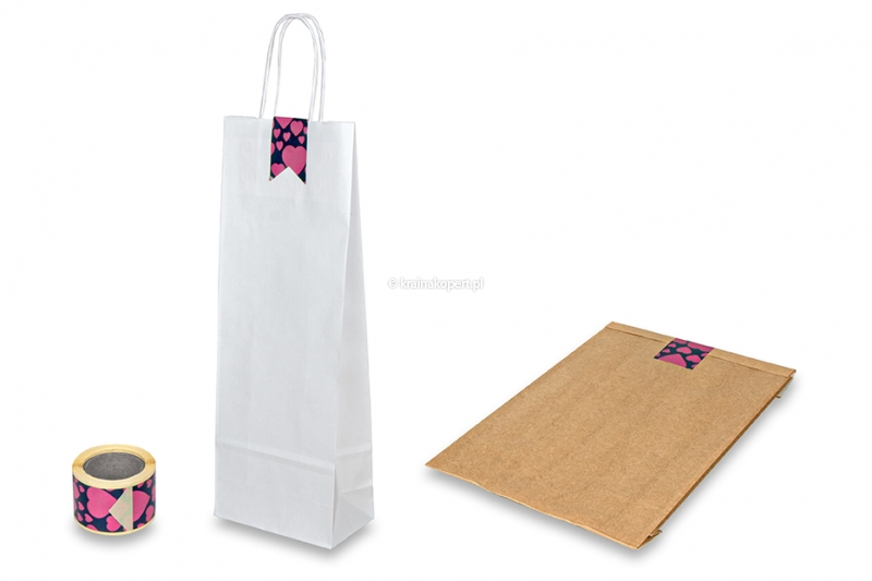 Plomby do opakowań z nadrukiem - serduszka