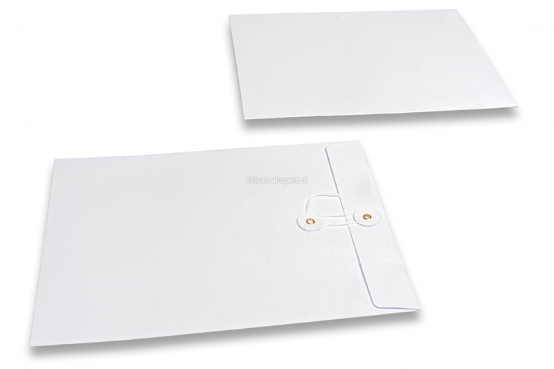 Koperty z guzikami - 229 x 324 mm, biały