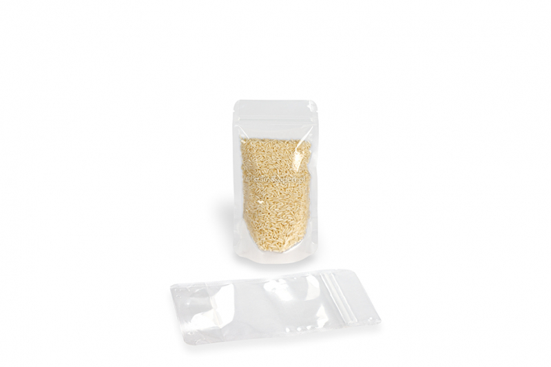 Stojące woreczki przezroczyste - 110 x 185 x 70 mm, 250 ml