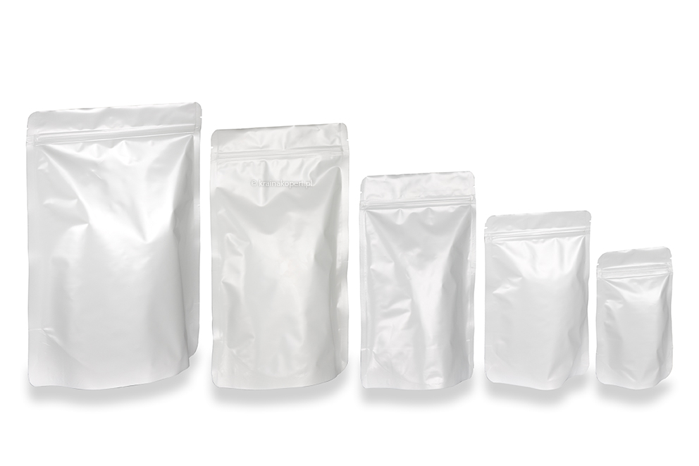 Woreczki stojące białe