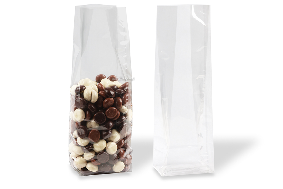 Przezroczyste torebki z blokowym dnem - 100 x 280 x 60 mm, 1200 ml