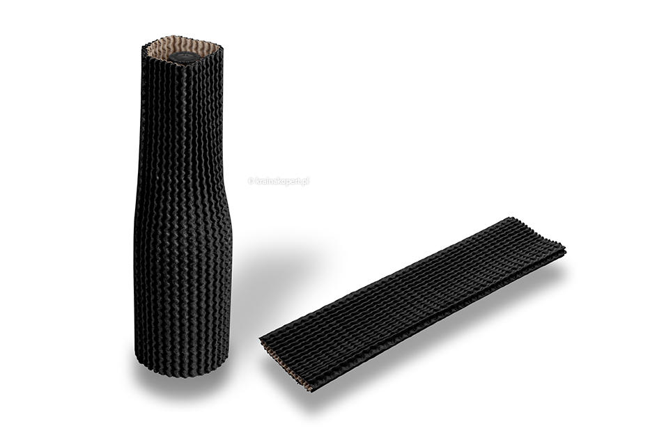 Tekturowe osłony ochronne czarny - 30 cm wysokości: dla średnicy od 7 cm do 9 cm